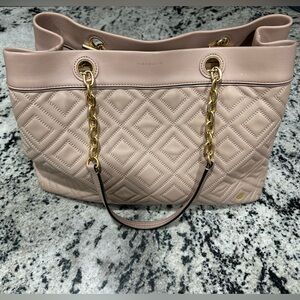 Tory Burch Quilted Leather Tote Bag